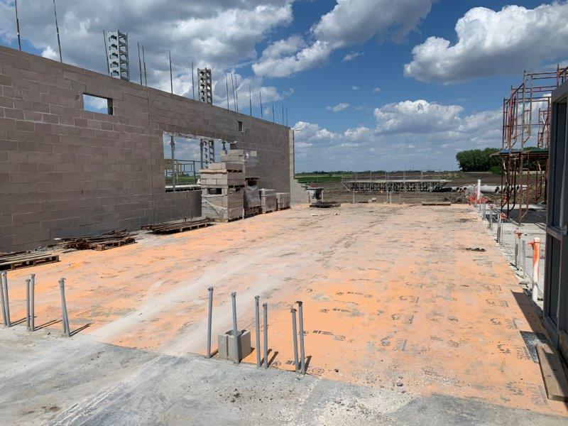 Concrete floor at construction site