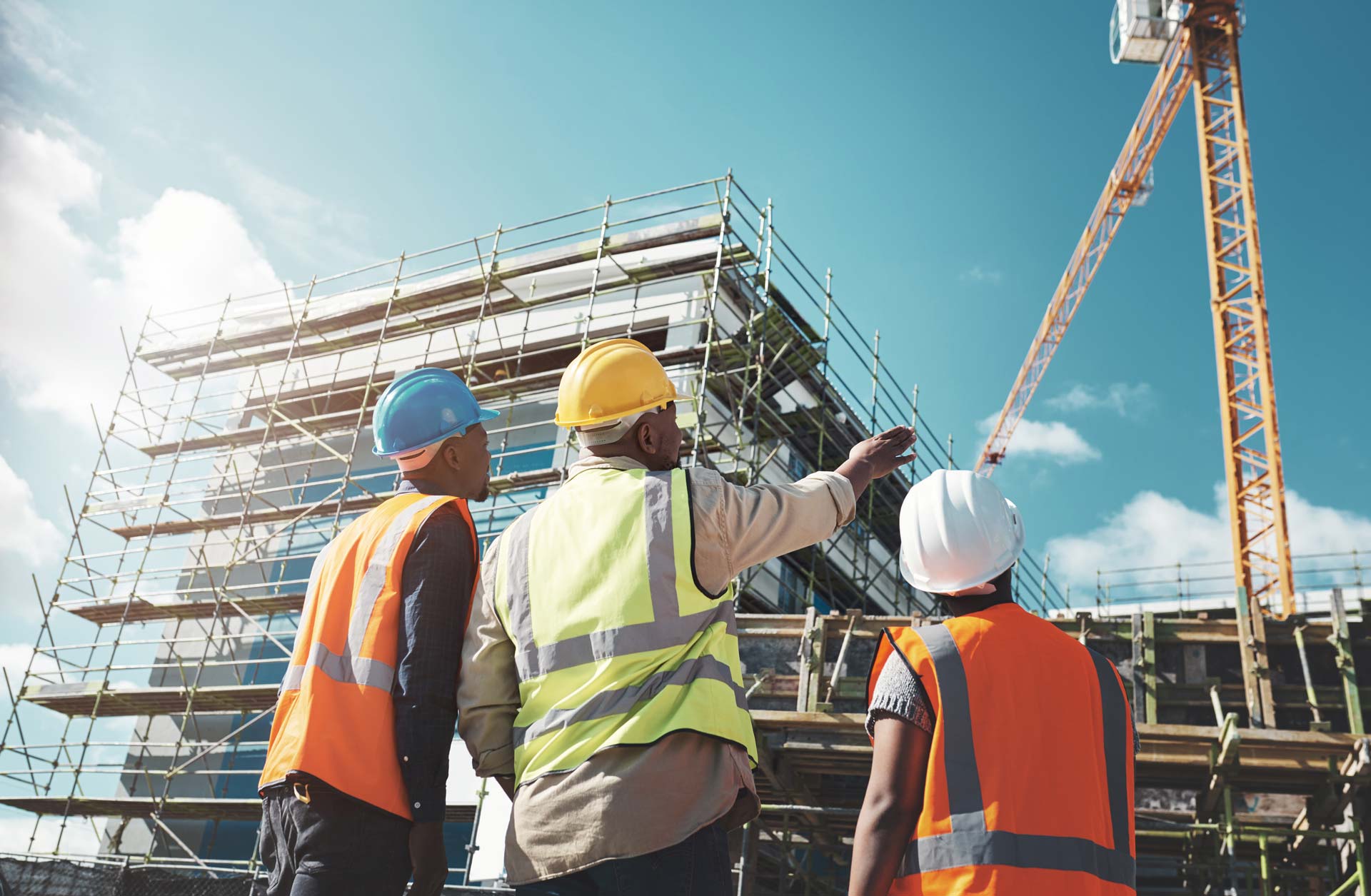 Construction site with workers