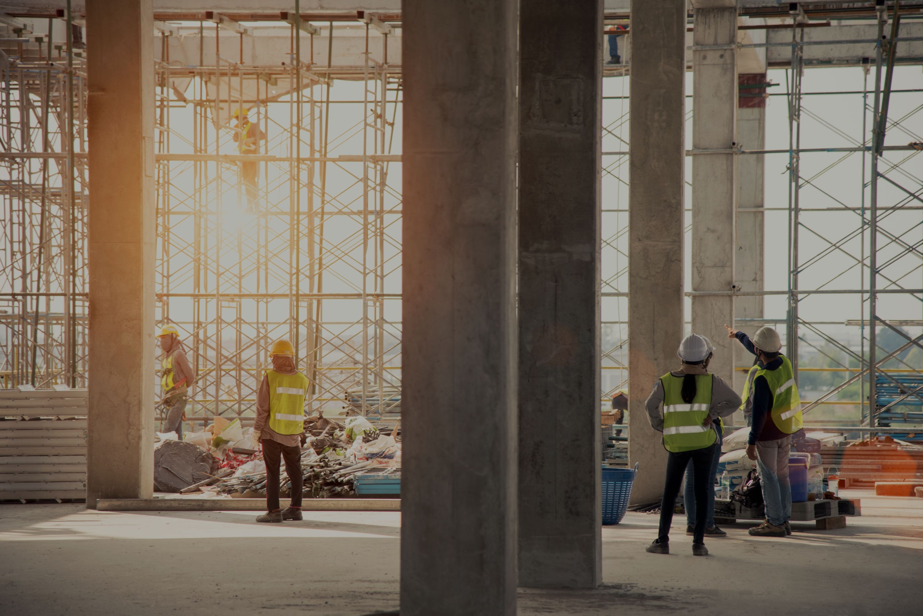 Construction Site with People in Vests