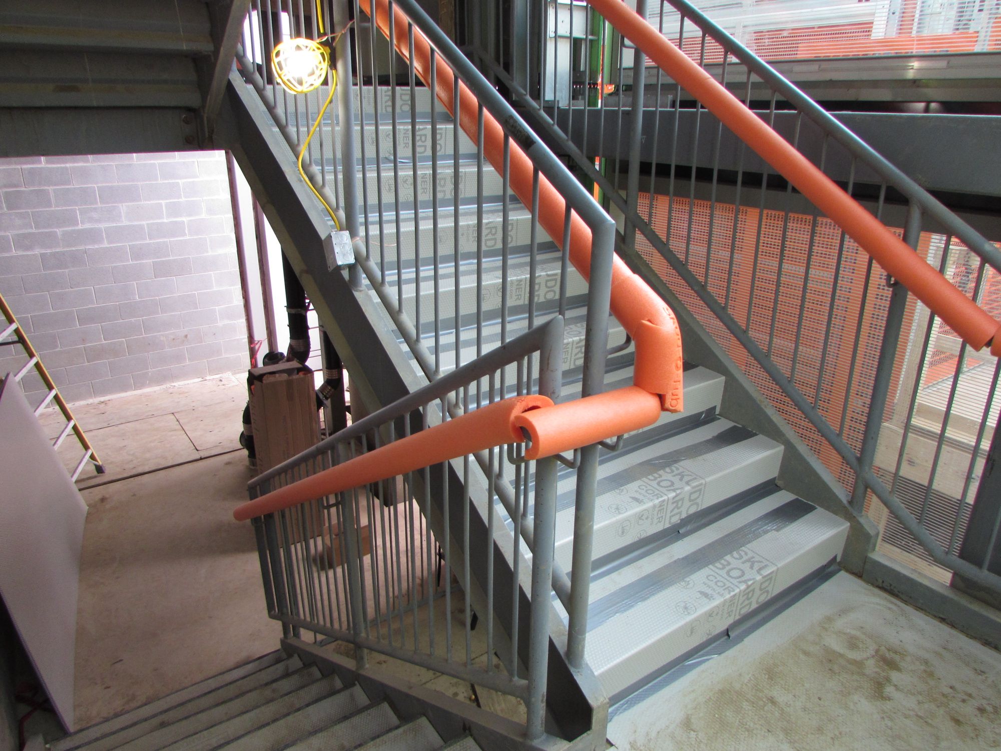 Stair Railing protected by Rail Guard